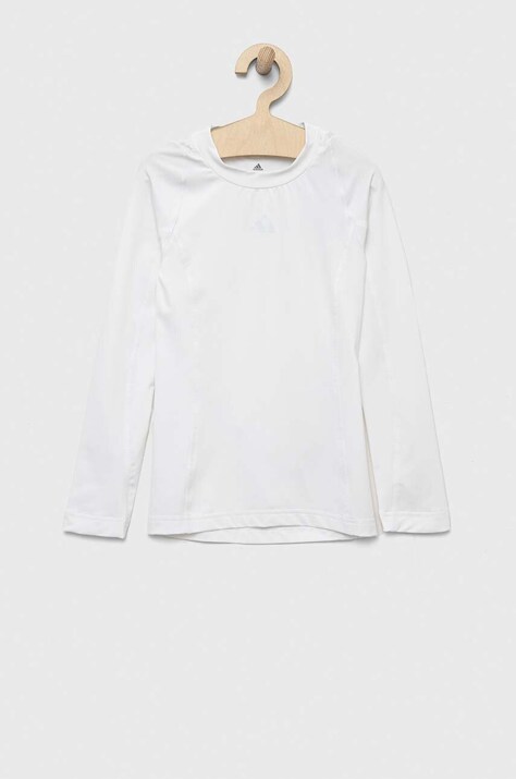 Παιδικό μακρυμάνικο adidas Performance TF LS TEE Y χρώμα: άσπρο