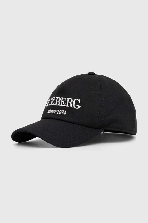 Βαμβακερό καπέλο του μπέιζμπολ Iceberg χρώμα: μαύρο