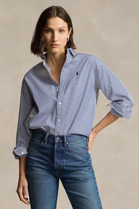 Βαμβακερό πουκάμισο Polo Ralph Lauren χρώμα: πράσινο, 211910743