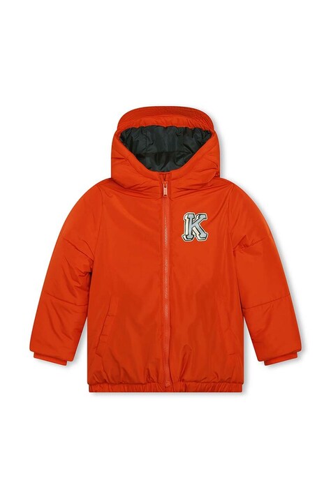 Παιδικό μπουφάν Kenzo Kids χρώμα: πορτοκαλί