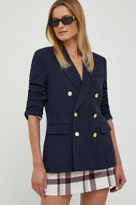 Μπλέιζερ με μίγμα μαλλιού Polo Ralph Lauren χρώμα: ναυτικό μπλε