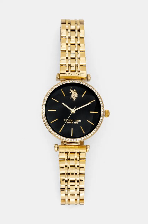 Ρολόι U.S. Polo Assn. ELEONOR χρώμα: χρυσαφί, USP8170BK