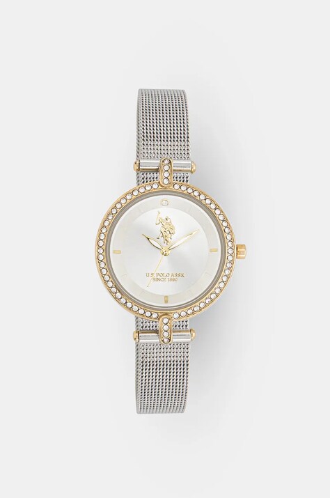 Ρολόι U.S. Polo Assn. NATALIE χρώμα: ασημί, USP8186YG