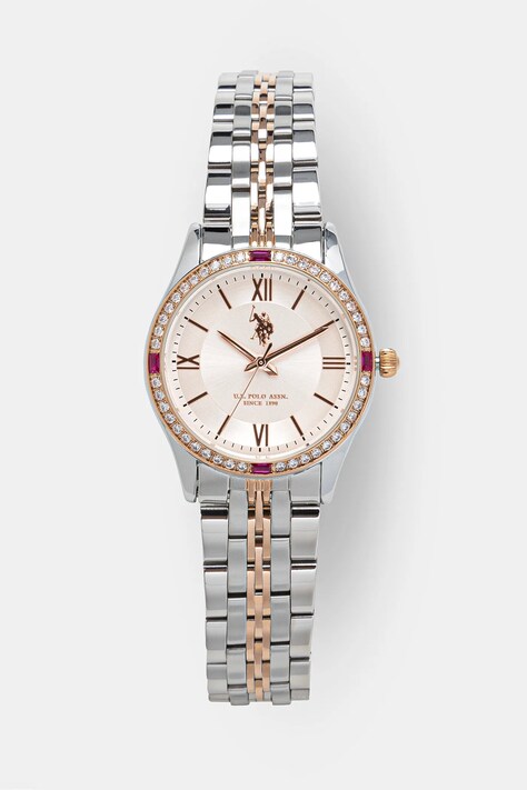 Ρολόι U.S. Polo Assn. GISELLE χρώμα: ασημί, USP8325RG