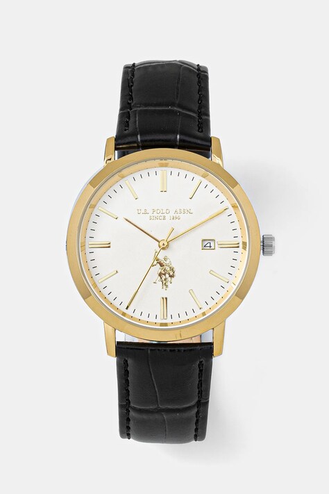 Ρολόι U.S. Polo Assn. OLIVER χρώμα: μαύρο, USP4804YG