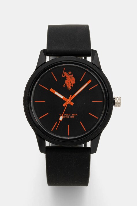 Ρολόι U.S. Polo Assn. MICHAEL χρώμα: μαύρο, USP7081BK