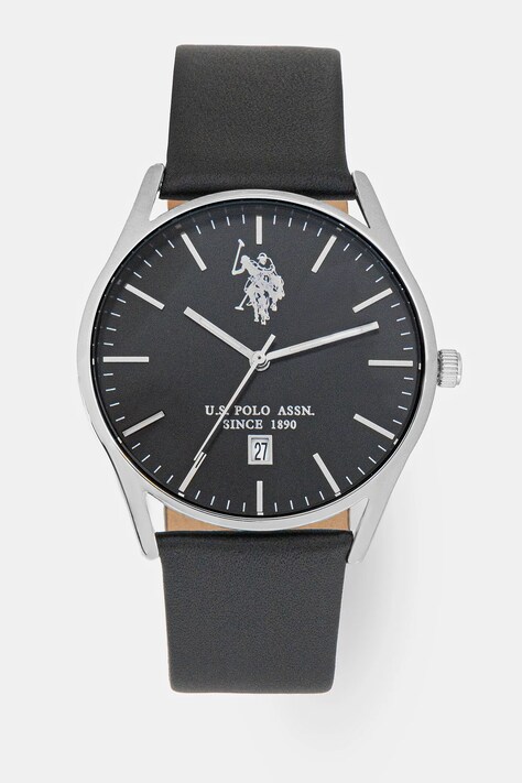 Ρολόι U.S. Polo Assn. COLIN χρώμα: μαύρο, USP7085ST