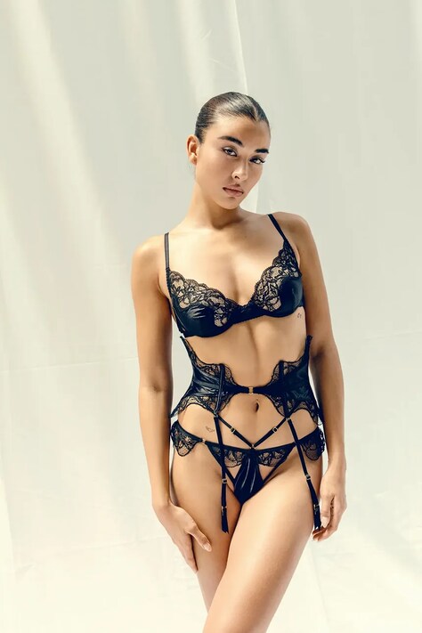 Ζαρτιέρα GOD SAVE QUEENS SCARLETT SUSPENDER χρώμα: μαύρο, GSQ-54-130