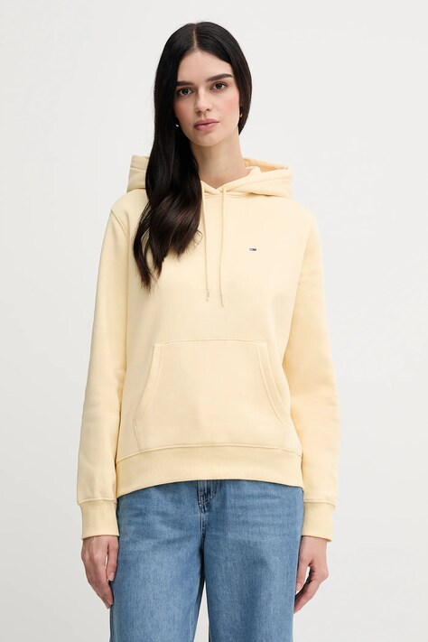 Μπλούζα Tommy Jeans χρώμα: μπορντό, με κουκούλα, DW0DW19958