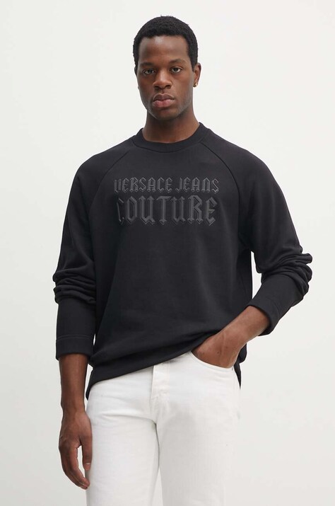 Βαμβακερή μπλούζα Versace Jeans Couture χρώμα: μαύρο, 77GAIL01 CF02L