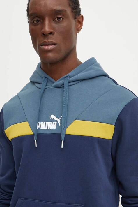 Μπλούζα Puma χρώμα: ναυτικό μπλε, με κουκούλα, 681731