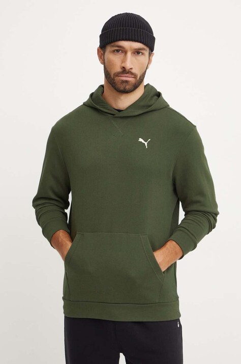 Μπλούζα Puma χρώμα: πράσινο, με κουκούλα, 681759