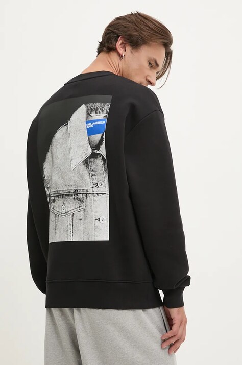 Βαμβακερή μπλούζα Karl Lagerfeld Jeans χρώμα: μαύρο, 246D1801