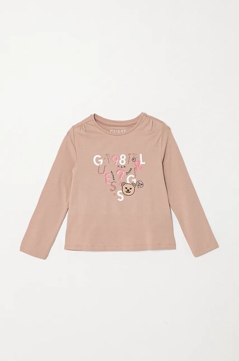 Παιδικό μακρυμάνικο Guess χρώμα: πορτοκαλί, K4BI05 J1314