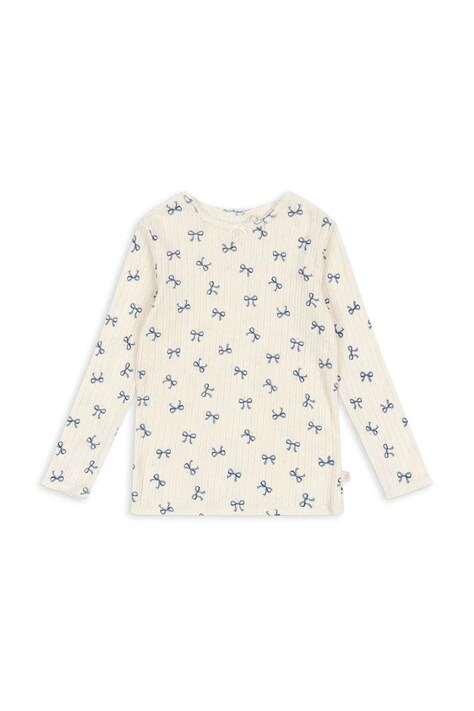 Παιδικό βαμβακερό μακρυμάνικο Konges Sløjd MINNIE BLOUSE GOTS χρώμα: άσπρο, KS102050