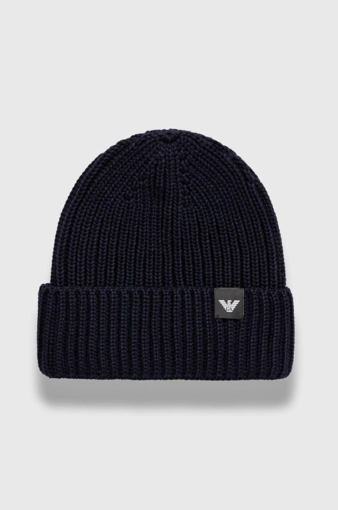 Μάλλινο σκουφί Emporio Armani χρώμα: ναυτικό μπλε, 627449 4F565