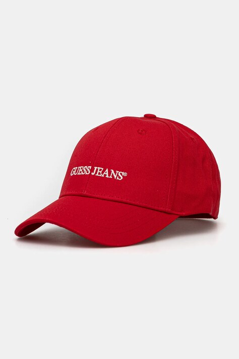Βαμβακερό καπέλο του μπέιζμπολ Guess Jeans χρώμα: κόκκινο, M4BZ26 WF8V1