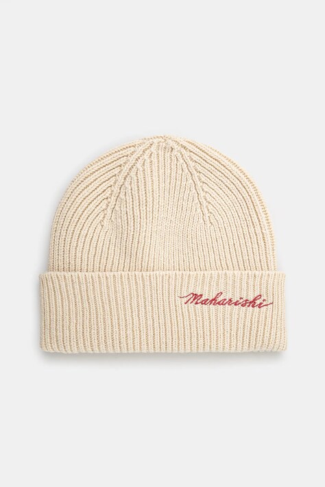 Μάλλινο σκουφί Maharishi Maharishi Embroidered Beanie χρώμα: μπεζ, 1368.ECRU