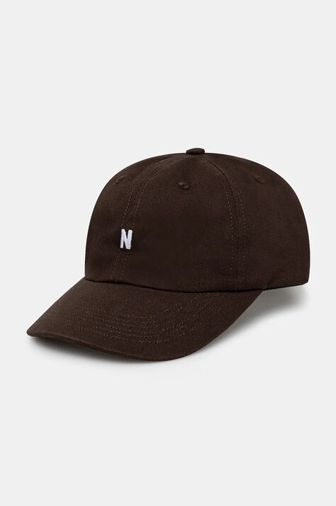 Βαμβακερό καπέλο του μπέιζμπολ Norse Projects Twill Sports Cap χρώμα: καφέ, N80.0001.2022