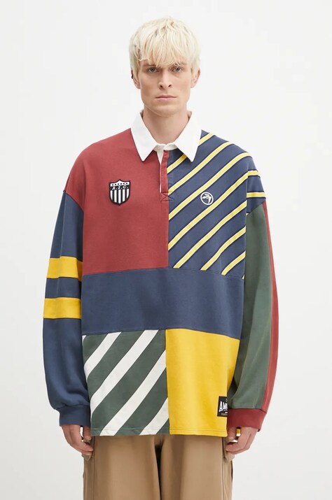 Βαμβακερή μπλούζα AMBUSH Patchwork Rugby Shirt BMGC004F24JER0018484
