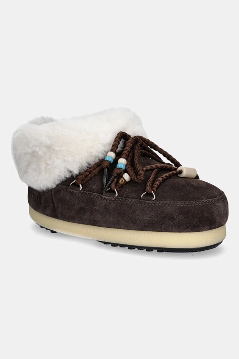 Μπότες χιονιού σουέτ Moon Boot MB EVX MULE SUEDE BEADS χρώμα: καφέ, 80D1470040 ML01