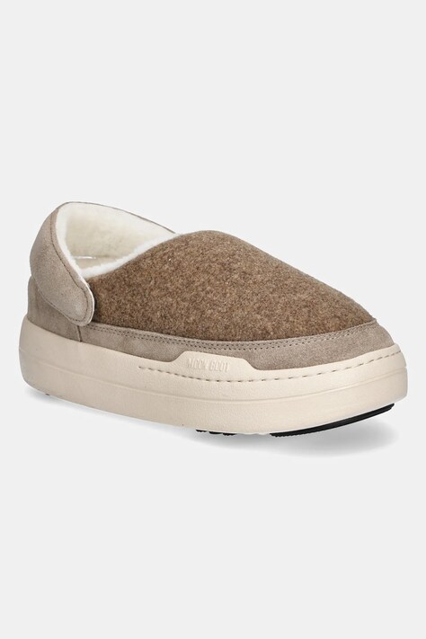 Παντόφλες Moon Boot MB PARK CLOG FELT χρώμα: μπεζ, 80D2470090 L017