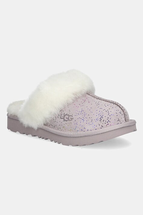 Παιδικές παντόφλες σουέτ UGG COZY II SHIMMER SKY χρώμα: μοβ, 1157672K