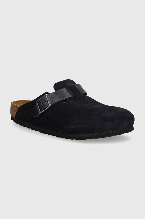Παντόφλες σουέτ Birkenstock Boston χρώμα: ναυτικό μπλε, 1028210