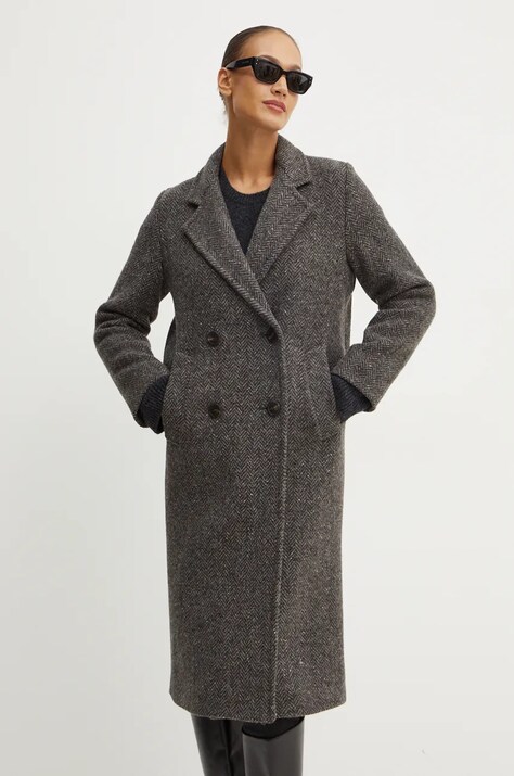 Μάλλινο παλτό Weekend Max Mara χρώμα: γκρι, 2425016042600