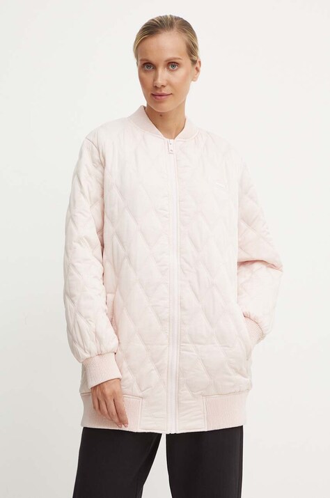 Μπουφάν bomber Guess RGINE γυναικείο, χρώμα: ροζ, V4YL01 WGB70
