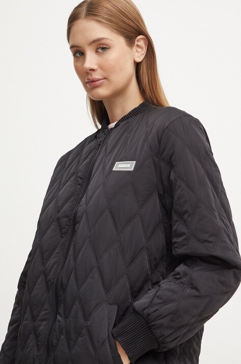 Μπουφάν bomber Guess RGINE γυναικείο, χρώμα: μαύρο, V4YL01 WGB70