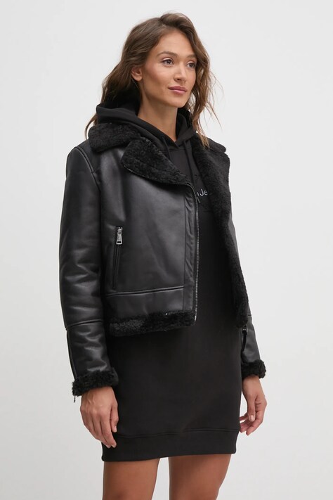 Μπουφάν Dkny χρώμα: μαύρο, DLEMFQ42