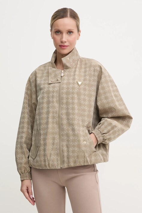 Μπουφάν Guess χρώμα: μπεζ, V4BQ24 WGLW2