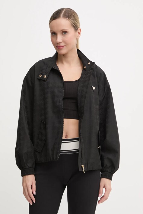 Μπουφάν Guess χρώμα: μαύρο, V4BQ24 WGLW2