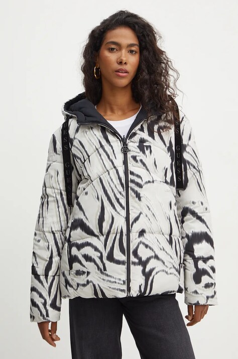 Μπουφάν δυο όψεων Guess EMELIE χρώμα: μπεζ, W4BL38 WGK12