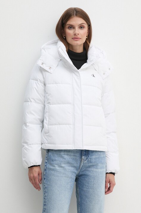Μπουφάν Calvin Klein Jeans χρώμα: άσπρο, J20J224119