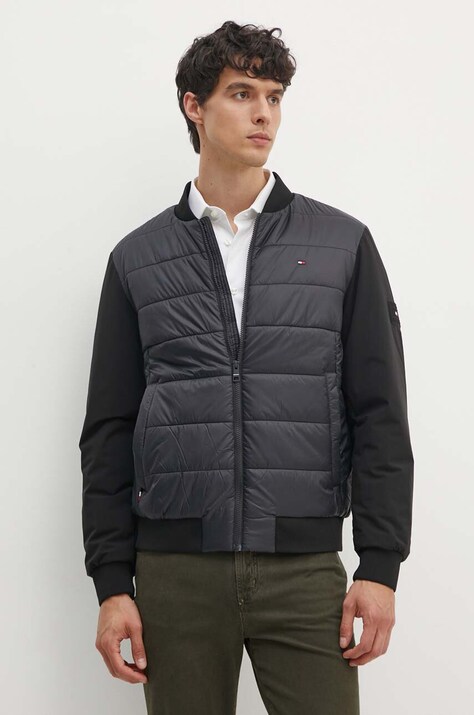Μπουφάν Tommy Hilfiger χρώμα: μαύρο, MW0MW35653