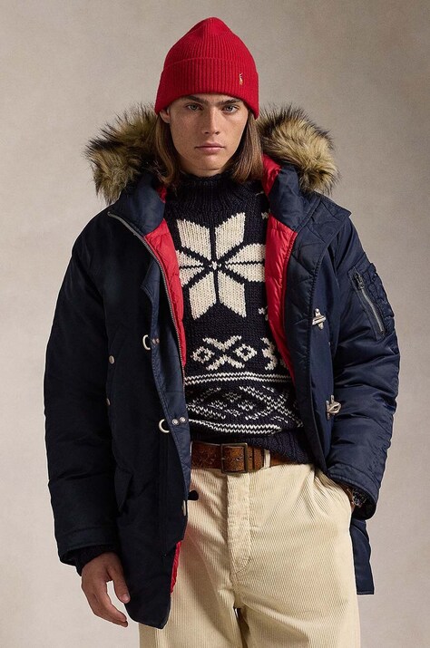 Μπουφάν με επένδυση από πούπουλα Polo Ralph Lauren ανδρικό, χρώμα: ναυτικό μπλε, 710949233