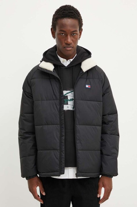 Μπουφάν Tommy Jeans χρώμα: μαύρο, DM0DM20003