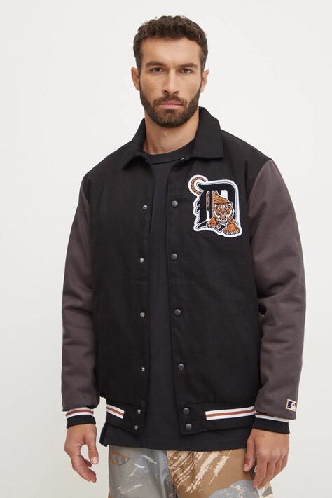 Μπουφάν bomber 47 brand MLB Detroit Tigers ανδρικό, χρώμα: μαύρο, BC009PMILXK636502JK