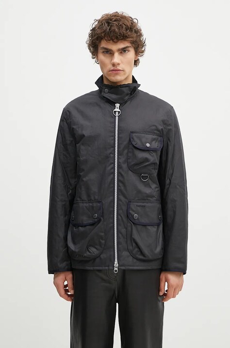 Μπουφάν Barbour Angler Wax Jacket χρώμα: μαύρο, MWX2348