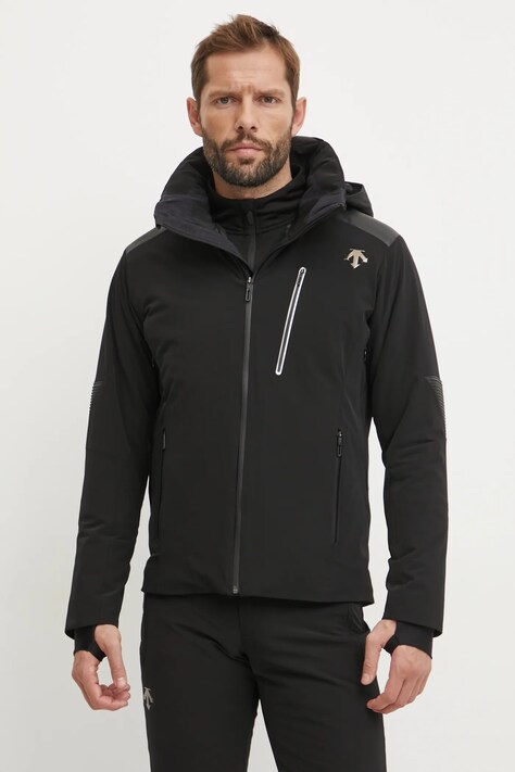 Μπουφάν για σκι Descente Leather Combo χρώμα: μαύρο, DWMYGK25Y