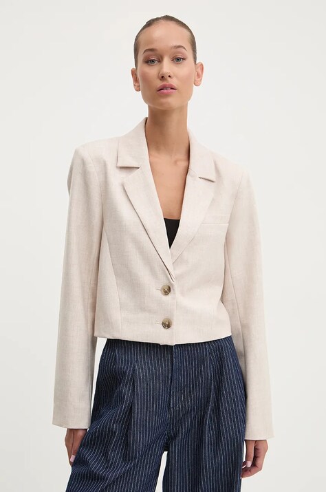 Σακάκι Abercrombie & Fitch χρώμα: μπεζ, KI144-4142