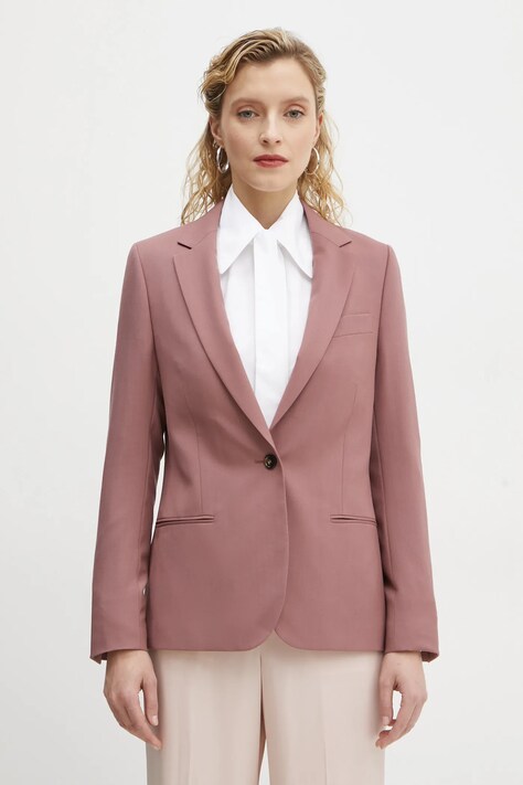 Μάλλινο σακάκι PS Paul Smith χρώμα: ροζ, W2R.248J.P31053