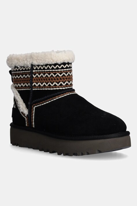 Μπότες σουέτ UGG Classic Mini Atherson χρώμα: μαύρο, 1158281-BLK