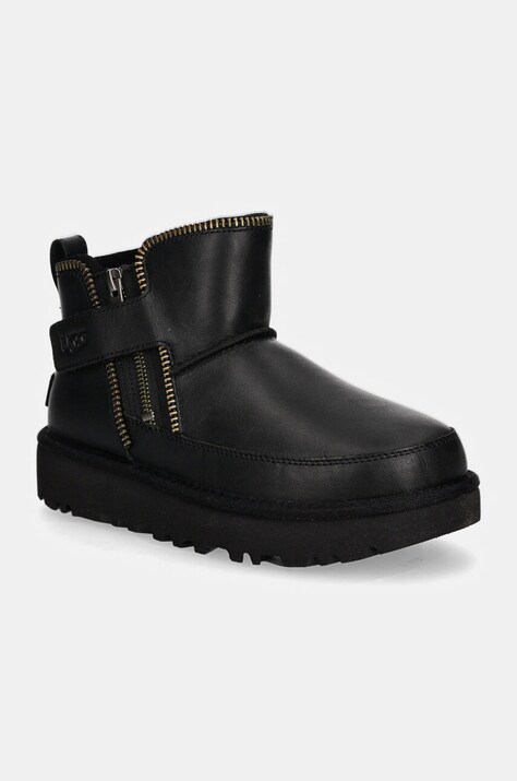 Μπότες UGG Classic Mini Moto Boot χρώμα: μαύρο, 1164690-BLK