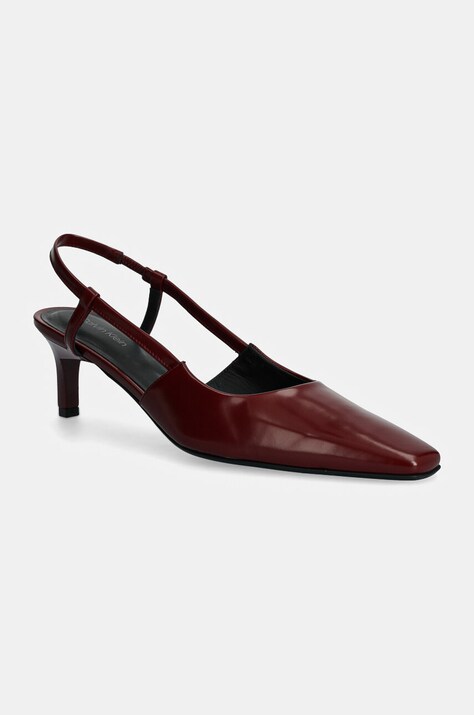 Δερμάτινες γόβες Calvin Klein HEEL SLINGBACK PUMP 50 LTH HW0HW02152