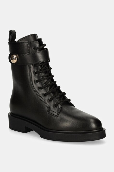 Δερμάτινες μπότες Furla Sfera Army Boot γυναικείες, χρώμα: μαύρο, YI46SFE WU0000 O6000
