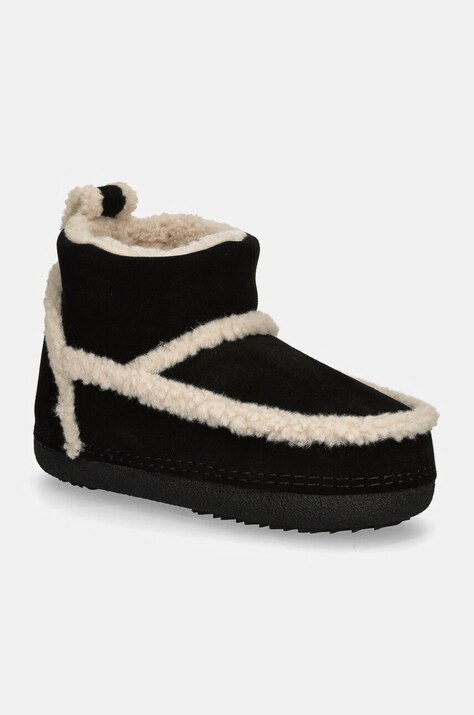 Μπότες χιονιού σουέτ Inuikii Classic Shearling Low χρώμα: μαύρο, 75101-009