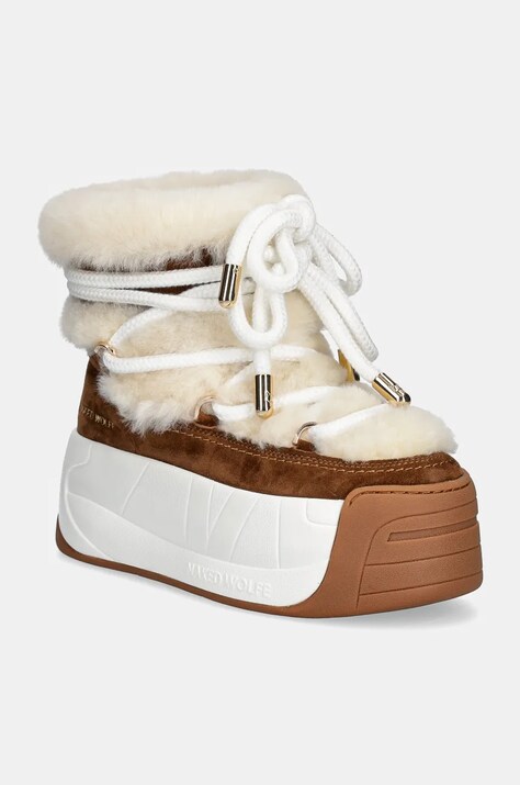 Μπότες χιονιού Naked Wolfe Darling χρώμα: καφέ, Darling Tan Cow Suede